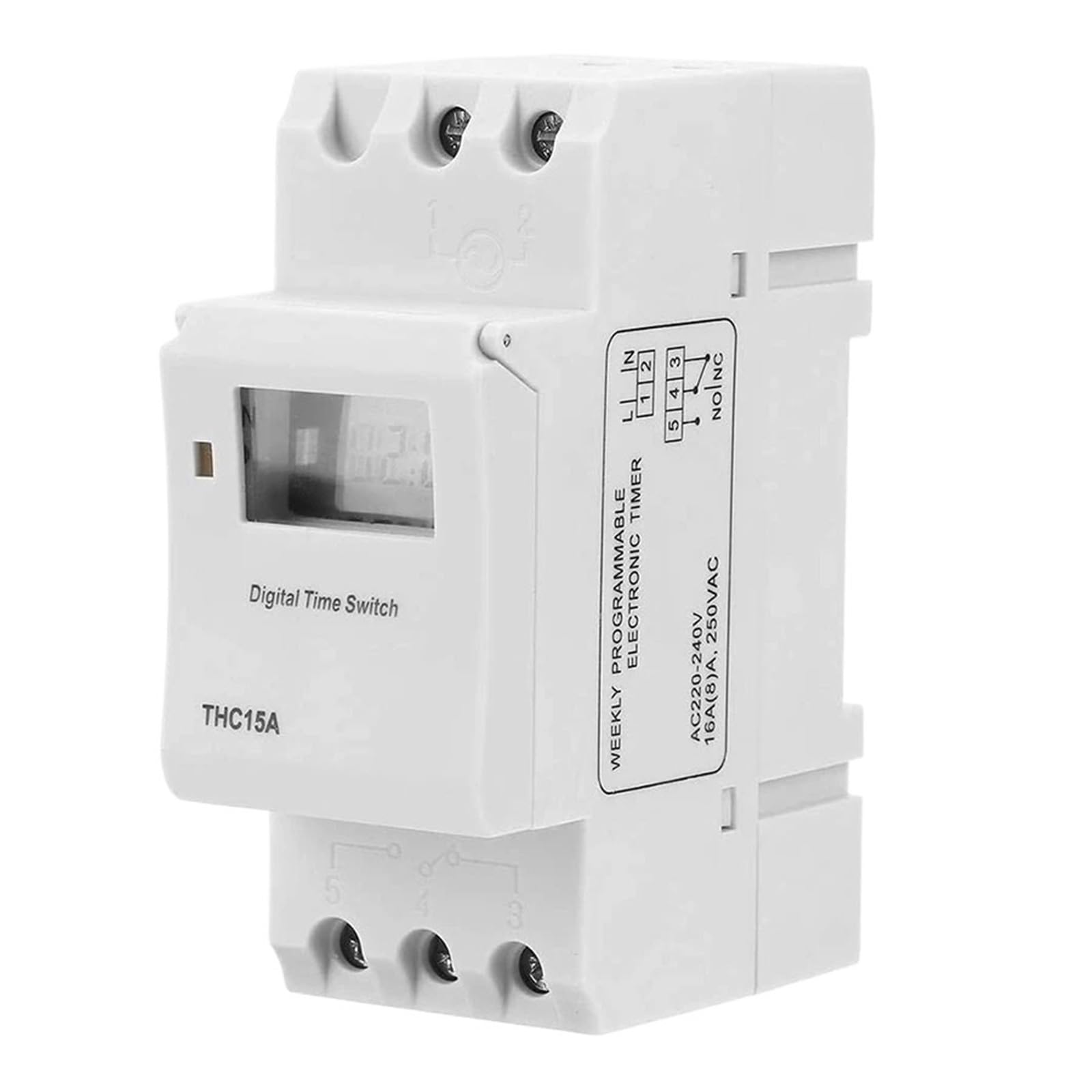 A61I THC15A cyfrowy przełącznik czasowy, programowalny, elektroniczny przełącznik czasowy, szyna DIN AC220-240 V