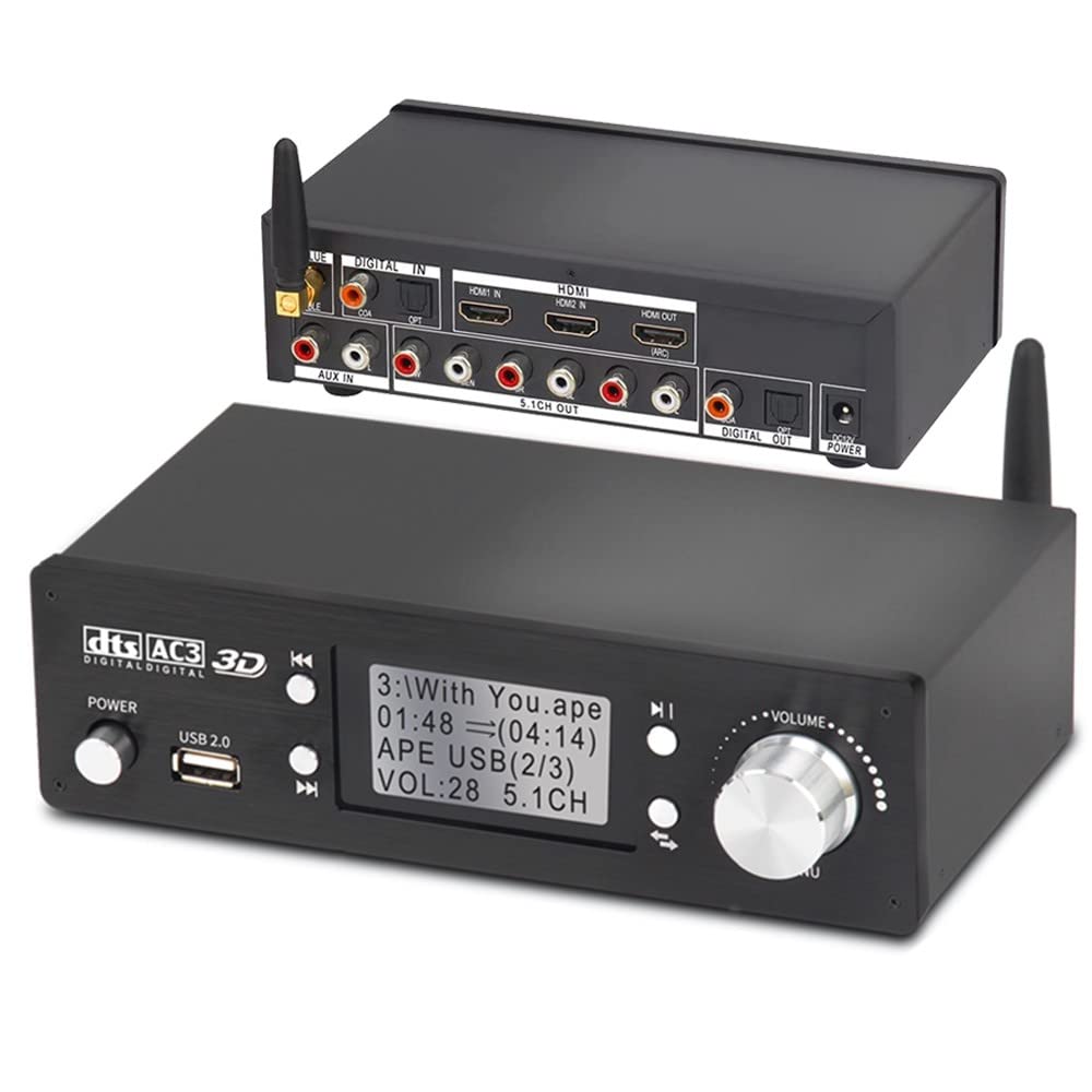 5.1CH Audio Converter Decoder, DAC DTS AC3 FLAC APE 4K 60Hz HDMI 2 in 1 ...