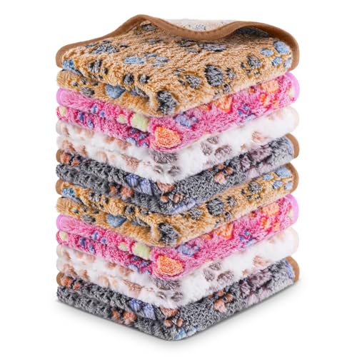 CHICAUP 8PCS Soft Guinea Pig Bedding Blankets Washable Small Animal Fleece Cage Liners Reusable Pet Pee Pad Sleep Mat Pad Cover for Hamster Chinchilla Rabbit Hedgehog Dog Cat Essentials (1624 Inch)