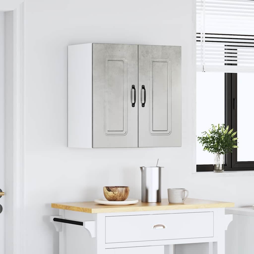 vidaXL Armoire Murale de Cuisine Kalmar Gris béton Bois d'ingénierie