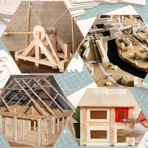 YAYODS 30 Stück Holzklötzchen zum Basteln - 20 x 3 x 1 cm Holzleisten Holzstäbe - Holzklötze Klötzchen Natur - Holzlatten Bastelklötzchen - Klötzchenmann Kantholz für DIY Projekte, Deko, Modelbau