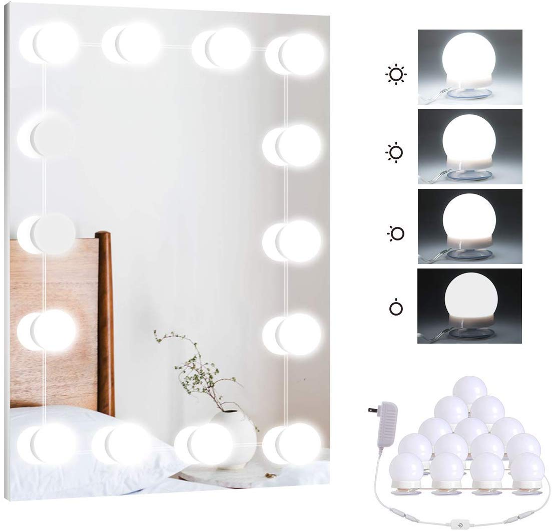 Hollywood Style Led Vanity Mirror Lights Kit With 10 Dimmable Light Bulbs For Makeup Dressing Table And Power Supply Plug In Lighting Fixture Strip No Mirror Included Vanity Mirror Light White Vanity