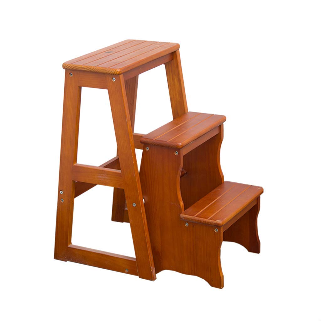 Escabeau portatif pliant en bois à 3 couches pour la cuisine