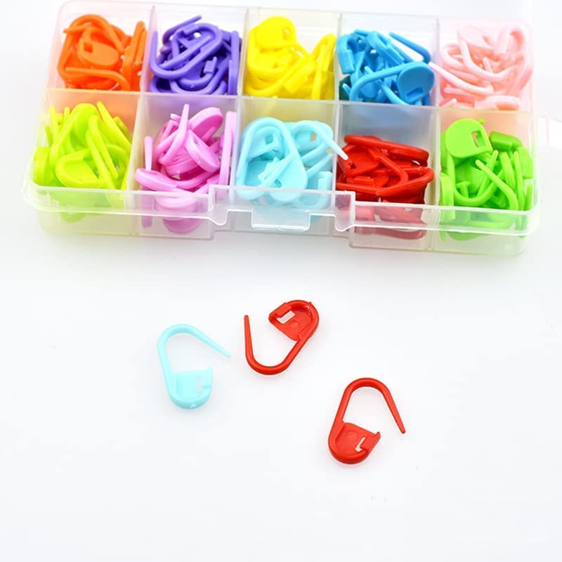 120 Piezas Crochet Marcadores, Marcador de Puntadas, Marcadores Ganchillo, Clip de Puntos de Crochet, 10 Colores Marcadores de Puntos de Bloqueo, Kit Accesorios para Tejer con Agujas de Ojo Grande