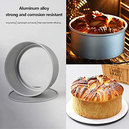 Menmamenma 4 Inch 2 Pcs Round Cake Tin Non-Stick Aluminum Bakeware Moulds Loose Base Removable Bottom for Mousse Chiffon Cake Birthday Wedding Christmas Cake Baking Pan Dishwasher Safe