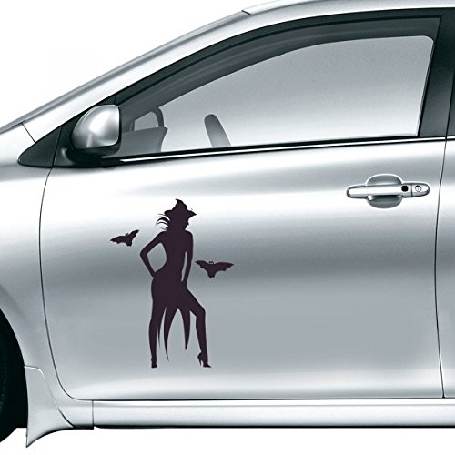 Autocollant voiture sexy sorcière 10cm pour personnaliser une carrosserie