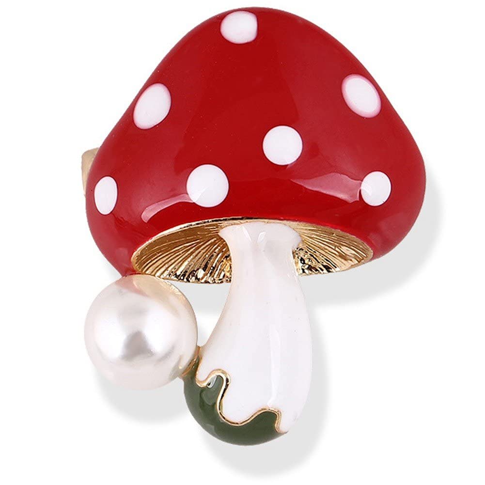 Amazon.co.jp: かわいい きのこ エナメル ピン ブローチ カスタム
