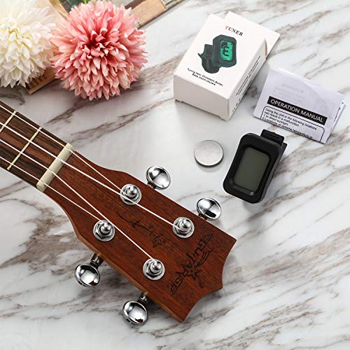 8 Packs Guitar Tuner Clip On Guitar Tuner For All Instruments Electric Guitar Tuner With Large Clear Lcd Display For Ukulele, Guitar, Bass, Mandolin, Violin, Banjo, Chromatic Tuner #TOP6