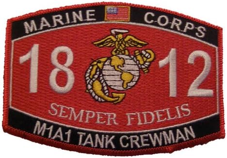 Marine Corps 1812 M1A1 Tank Crewman MOS Patch - Veteran Owned Business