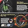 NARRAK Fat Tire Folding Electric Bike, 48V & 624Wh Lithium Removable Battery, Peak 1100W Brushless Motor, Max Speed 28Mph, M5 Large LCD Display, Suspension, Step-Over/Thru Frame (Step-Thru Red) #2