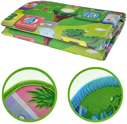 Image of Heavy Duty Double Sided Water Proof Baby Play Mat, Play mats for Kids, Large Size, Baby Carpet, Non-Slip (6 Feet X 4 Feet) (New Standard Green) (BEBY MAT Green)