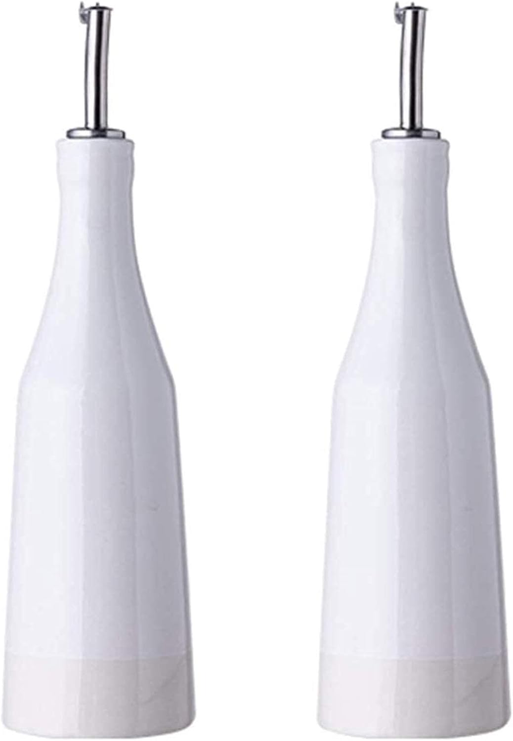 Oil and Vinegar Cruet Olive Oil Dispenser Bottle for Kitchen -Cooking Container Bottle White Ceramic Olive Oil Dispenser Kitchen Liquid Dispenser/B
