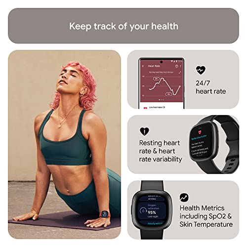 Fitbit Versa 4 Fitness Watch (Black/Graphite Aluminium) with 6-Month Premium Membership - Image 8
