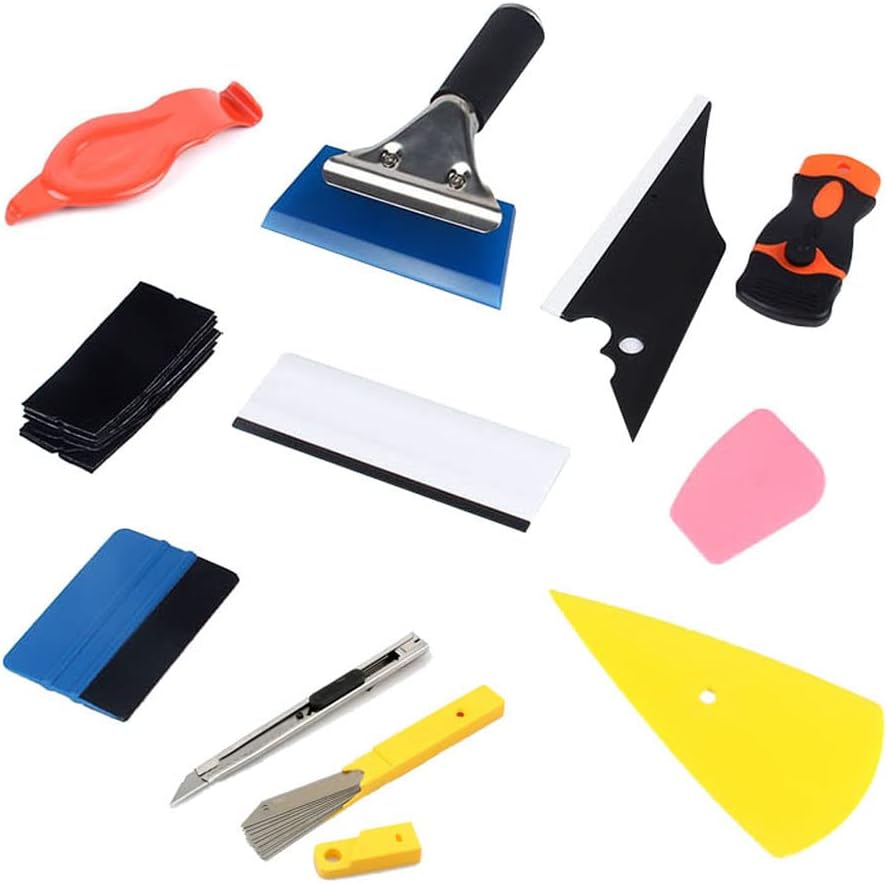 Window Tint Application Tools 1 Set, 11 PCS Window Tint Tools for Vehicle Film Including Window Squeegee, Scraper, Utility Knife and Blades