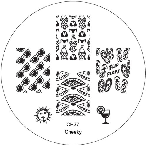 CH37 Professional Nail Art Salon Quality Stamp Template / Stamping Stencil / Image Plate With New Designs By VAGA