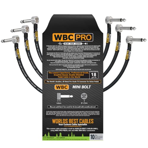 3 Units - 18 Inch - WBC-PRO-PEDAL – 22 AWG - Low-Cap (18pF/ft) – Pro-Grade – Graphite-based...