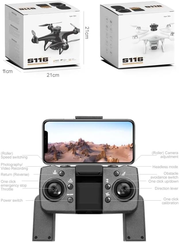 UAV Drone with Camera MAX Drone Professional 8K Dual Camera Optical Flow Brushless 360° Obstacle Avoidance WIFI FPV,Black