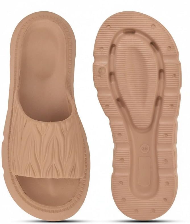 Image of Women's Fashionable Flip Flop, Comfortable Stylish Summer Slip-on Slipper Open Toe Flats for Women and Girls Casual Sliders