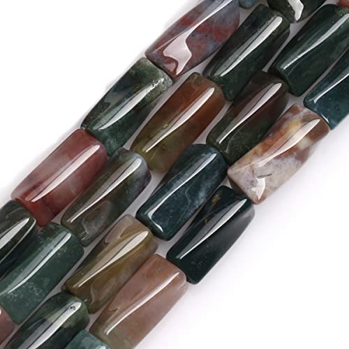 SHGbeads India Agate Gemstone Loose Beads Natural Twisted Column Tube 9x20mm Crystal Energy Stone Healing Power for Jewellery Making 15''