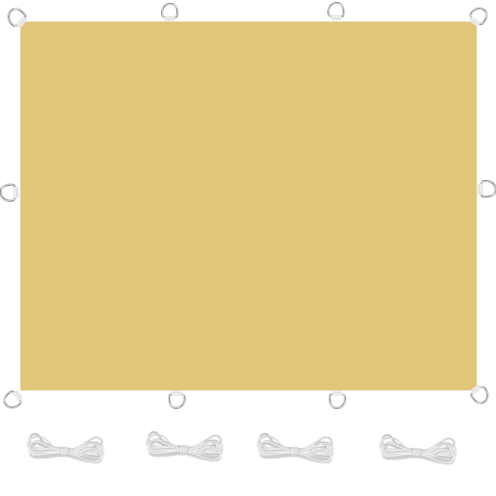 Voile d'ombrage patio et piscine 5.5 x 7 m crème pour déjeuners au frais