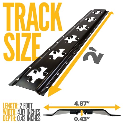 Image of US Cargo Control X Track Rails (2-Pack), 2 FT Black X-Track Rail for Trailers, Pickup Trucks, Garages, and Sheds - Use with E-Track Straps for Vertical and Horizontal Alignment