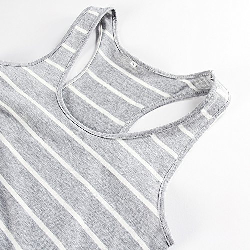 Image of Roselux Women Sleeveless Scoop Neck Striped Maxi Sundresses Loose Racerback Long Dress