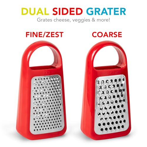Joie Tower Grater – Double-Sided Stainless Steel Cheese & Vegetable Grater, BPA-Free & Dishwasher Safe, Assorted Colors - Image 5