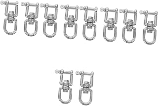 Toyvian 10 Pcs Stainless Steel Swivel Ring Heavy Duty Chain Swivel Hooks Swivel Hammock Swivel Snap d Shackles Double Ended Swivel Eye Hook Swivel Eye Ring Ceiling to Rotate Silver Hanger