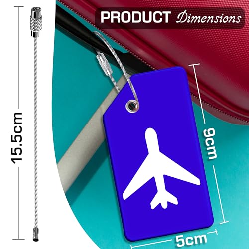 Image of Storite Luggage Tags, Silicon Luggage Tags with Steel Loop Travel Bag Tags for Easily Identification of Bags (3, Deep Blue)