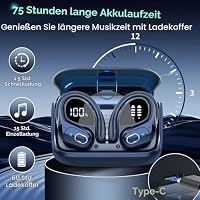 Aptkdoe In Ear Kopfhörer Kabellos Sport, Bluetooth 5.4 Kopfhörer mit ENC Mic, 75 Std Spielzeit, Anpassung über die App, Hi-Fi Stereo, IP7 Wasserdicht Ohrhörer mit Ohrhaken für Joggen/Gym, Blau – Ansicht 2