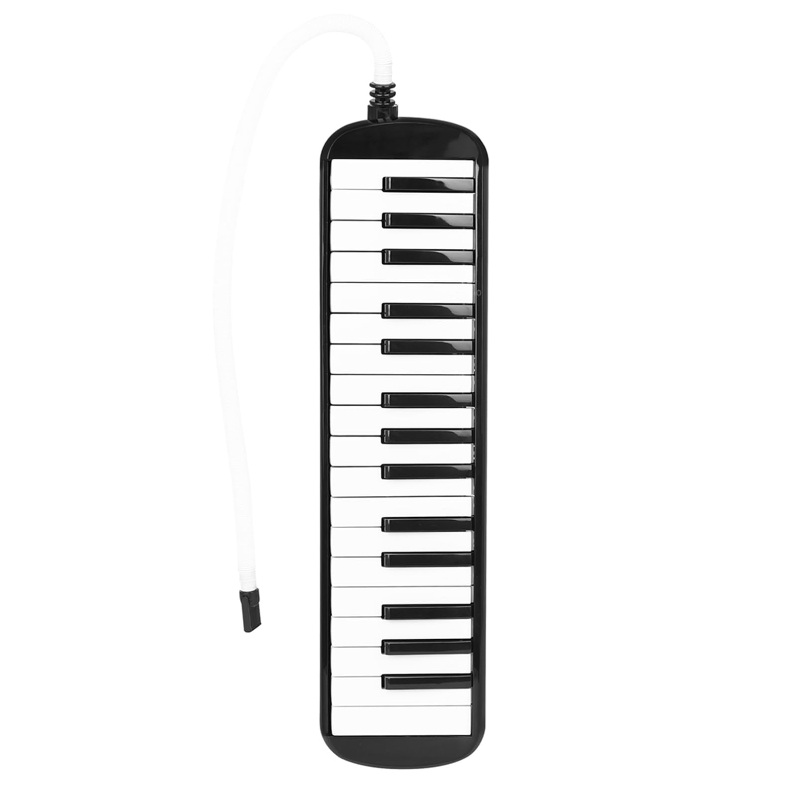 Mélodica à 32 Touches, Piano à Air à Plaque de Roseau en Laiton avec Doubles Tubes et Embouts pour Artistes Professionnels Débutants (BLACK)
