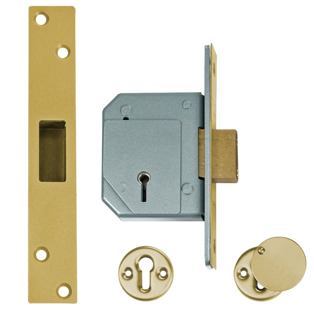 Union C-Series 3G114 5 Lever Mortice Door Deadlock 67mm Polished Brass BNIB