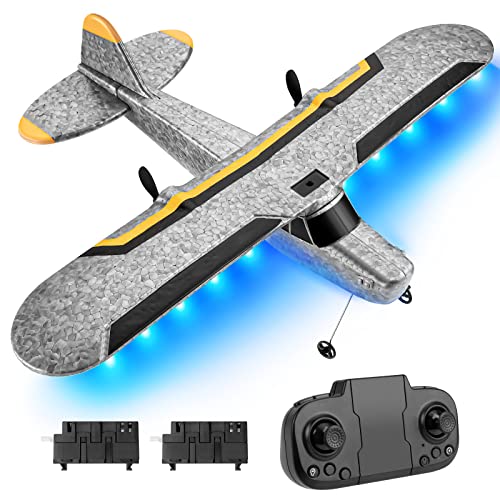 RC Plane Remote Control Airplane: 2.4 GHz Radio Controlled Aircraft Ready & Easy to Fly 2 Channel Foam Glider Electric Model Big Aeroplane Indoor & Outdoor RC Plane for Adults Boys Beginners