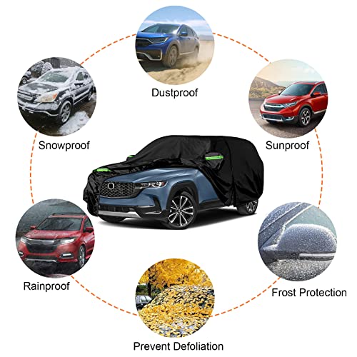 Image of Waterproof Car Cover Replace for 2013-2023 Mazda CX-5, 6 Layers All Weather Custom-fit All Weather Car Covers with Zipper Door & Windproof Bands for Sun Snow Rain Dust Protection (CX-5)