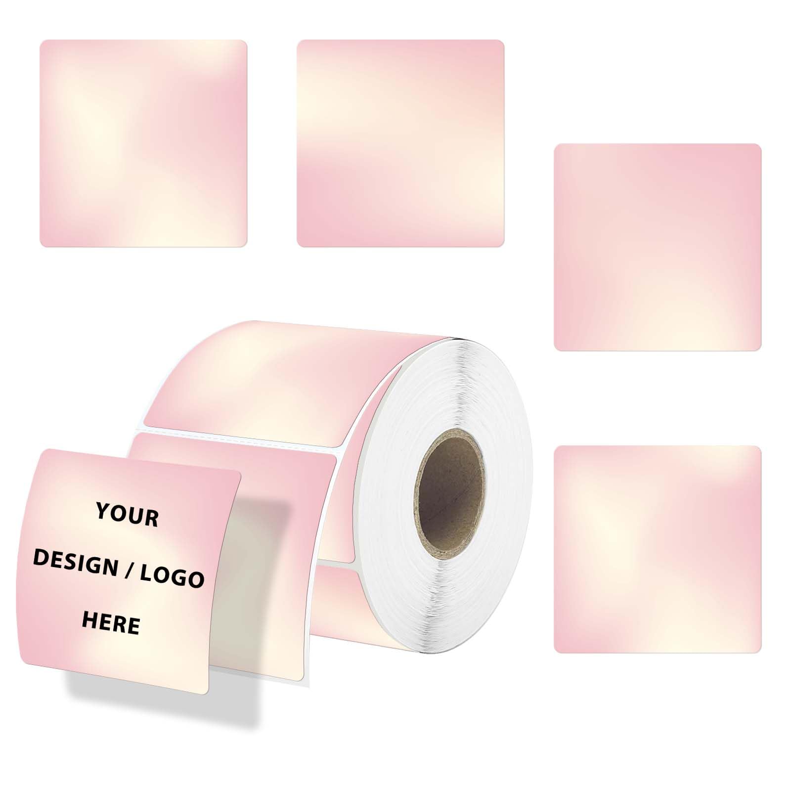 DNYMJBO 2 × 2 Inch Square Thermal Labels, Thermal Stickers with Perforation Line, Self-Adhesive Waterproof Personalized Thermal Stickers for Small