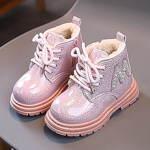 Girls Work Boots Autumn Fashion Leather Lace-Up Boots Soft Flat Ankle Dress Booties Side Zipper Waterproof Shoes2