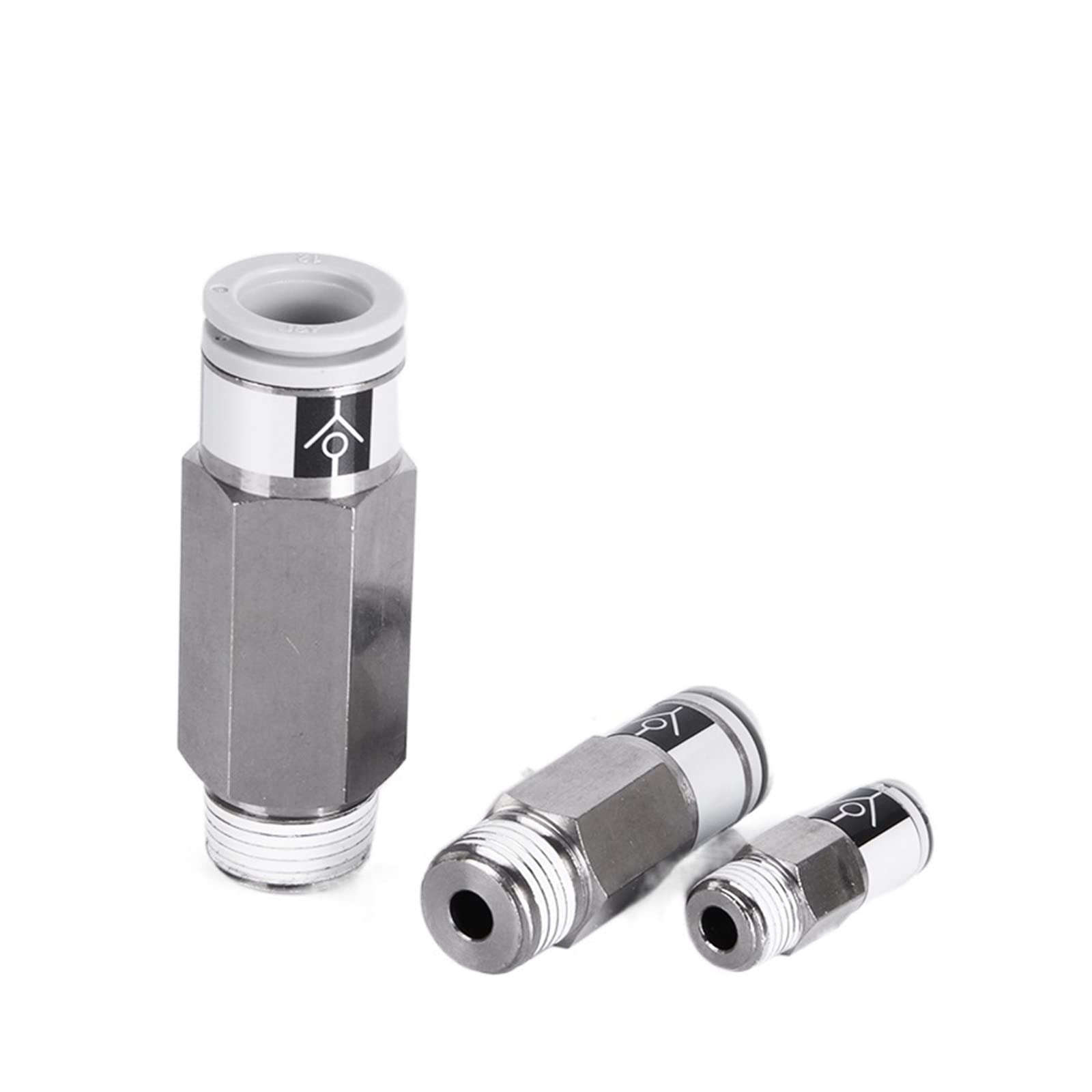 Pneumatic Check Valve Quick Connector, 04B-12B | For PU/PE pipes, 0-0.8MPa, easy push-to-connect, leak-proof devise(Akh10b-02s)