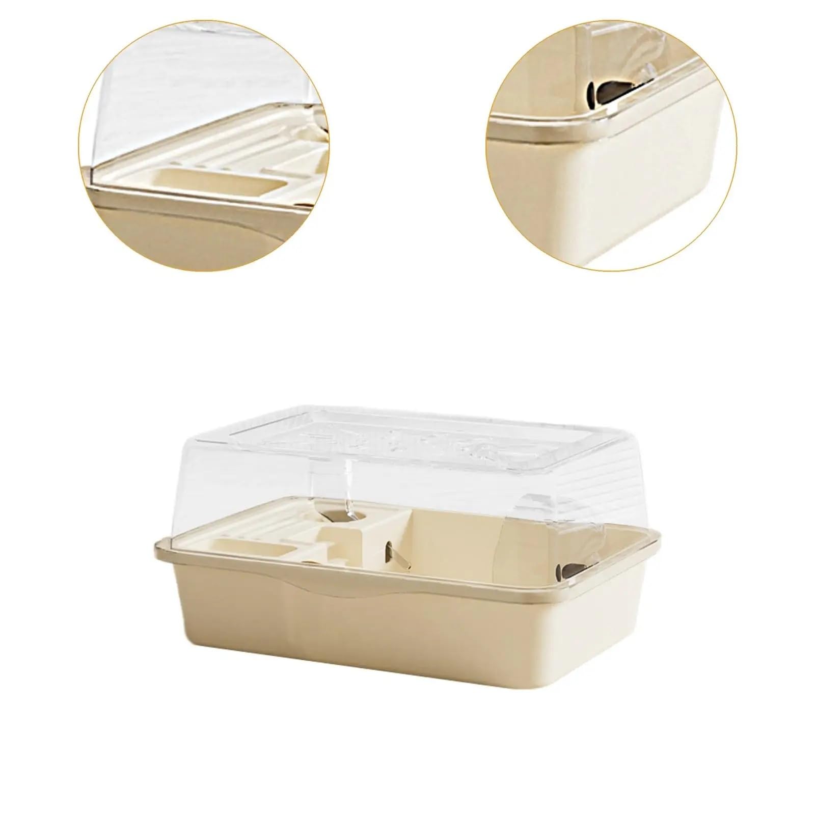 Hamsterkäfig Großer Hamsterkäfig, transparenter Hamster-Lebensraum for Hasen, Kleintiere, Meerschweinchen, mit Wasserflasche, zu öffnende Oberseite