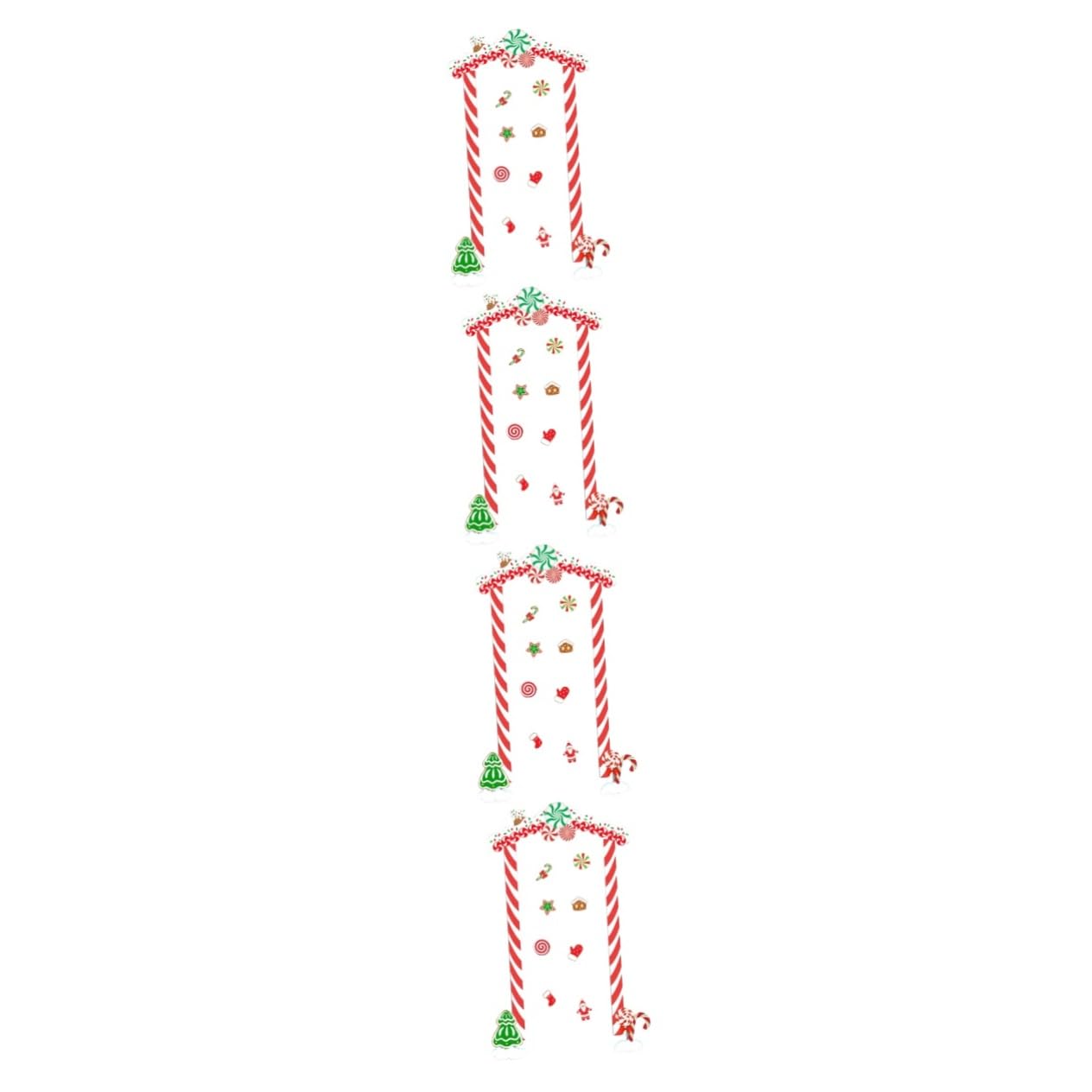 PRETYZOOM 4 Set Adesivi Natalizi Per Telaio Della Porta Muro Di Natale Decorazione Natalizia La Finestra Di Natale Aggrappa Ornamento Di Pan Di Home Decor Rosso Carta Rivestita