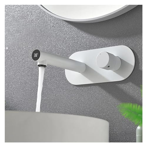 Grifo de pared para lavabo de baño con indicador digital de temperatura 4