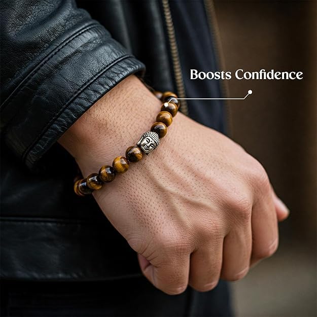 Image of Astrotalk Tiger Eye Bracelet | Healing Crystal for Confidence & Protection | Certificate of Authenticity | Crystal Bracelet for Man & Woman | Gift for Man & Woman