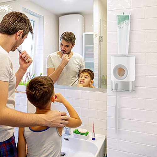 Maqqet Automatic Toothpaste Dispenser Squeezertoothbrush Holder For Bathroom Wall Mounted Kids Electric Shower Toothbrush Holder #TOP6