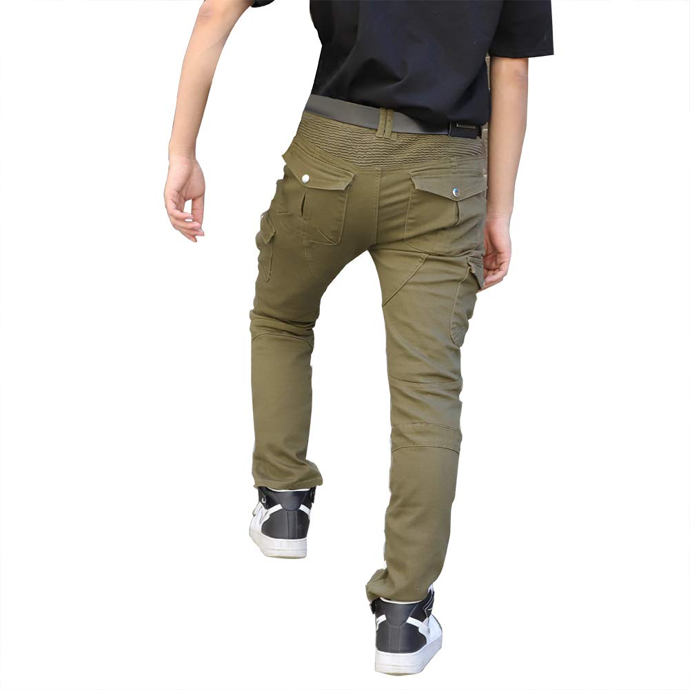 Jeans da moto uomo con protezioni Pantaloni da ciclismo Verde militare