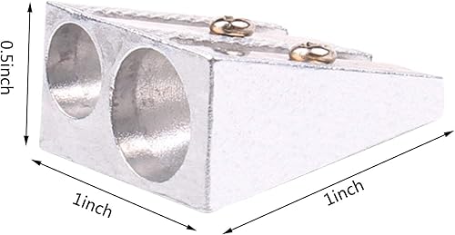 Miniatura 2 de Sacapuntas de aluminio de mano de servicio de campana, aleación de metal, dos agujeros, papelería de oficina, muy buena, sacapuntas de lápiz