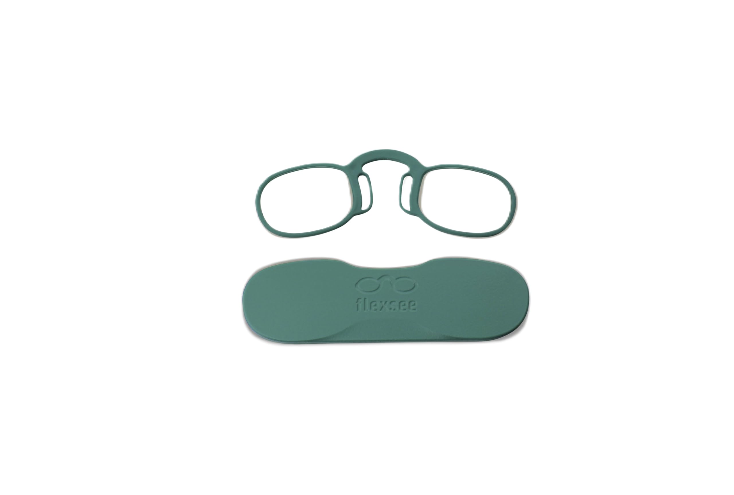 Flexsee LIGHT Gafas de lectura sin patillas graduadas para hombre y mujer diseño de nariz de clip - Rectangulares - 7 colores / 5 graduaciones