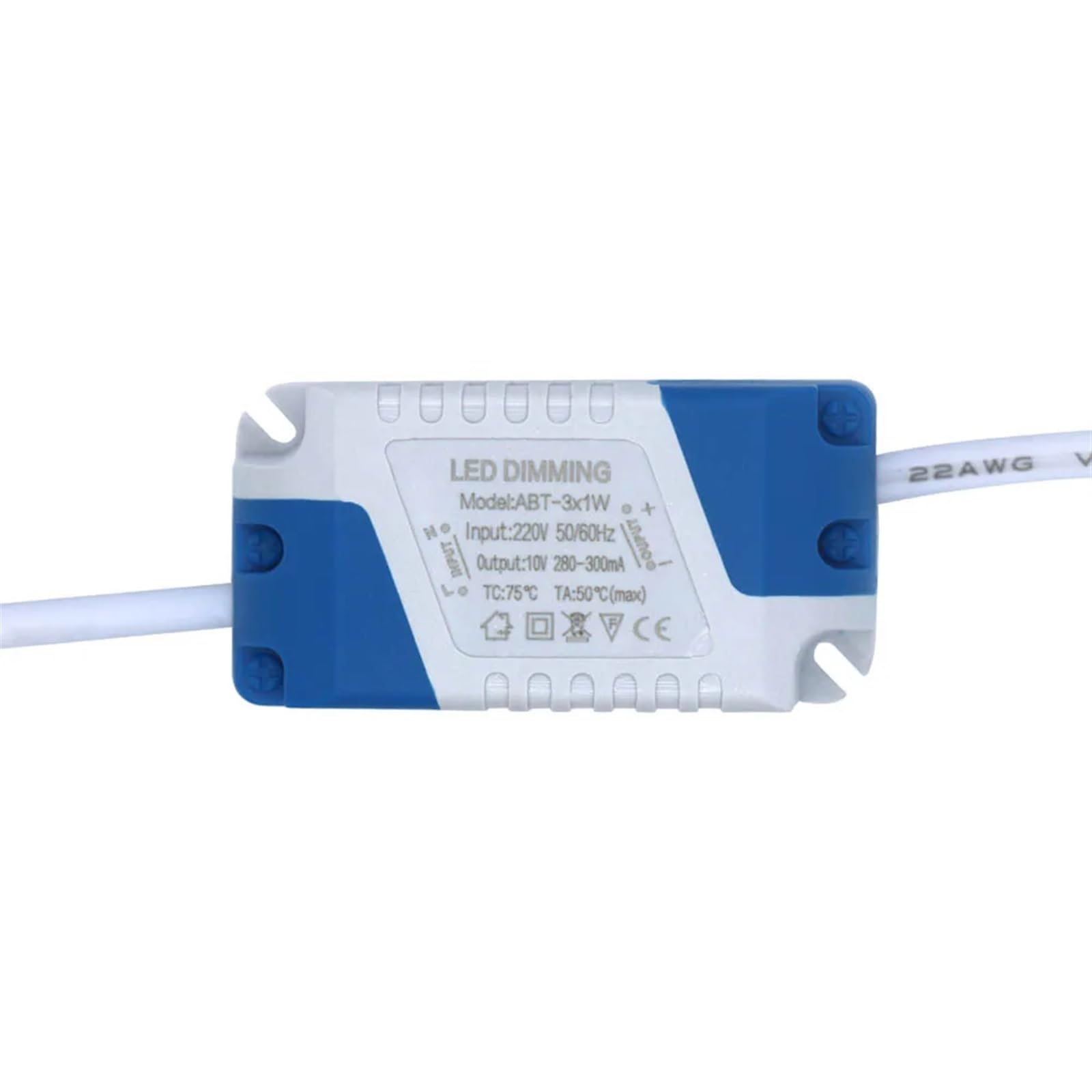 FCARUMIQP Power Supply Adapter 3W 5W 6-7W 7-15W 15-24W 220V 300mA LED Dimming Safe Plastic Shell Driver for Panel Light Strip(3W DC10V)
