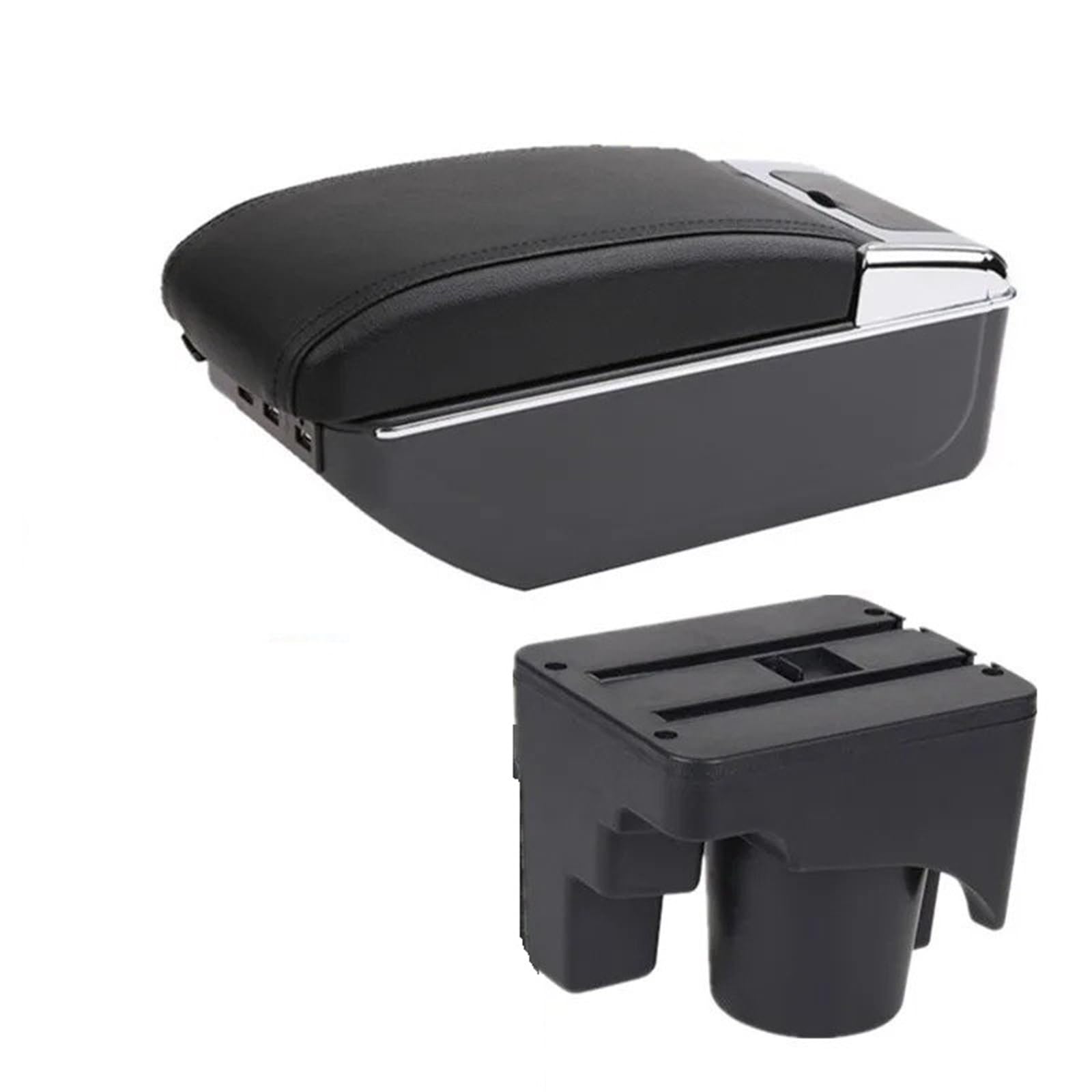 Hguvsjd Armrest Box For VW For Golf 6 5 Mk6 MK5 For Jetta For Sagitar Armrest Storage Box Interior Retrofit Car Armrests(D black line 7USB)