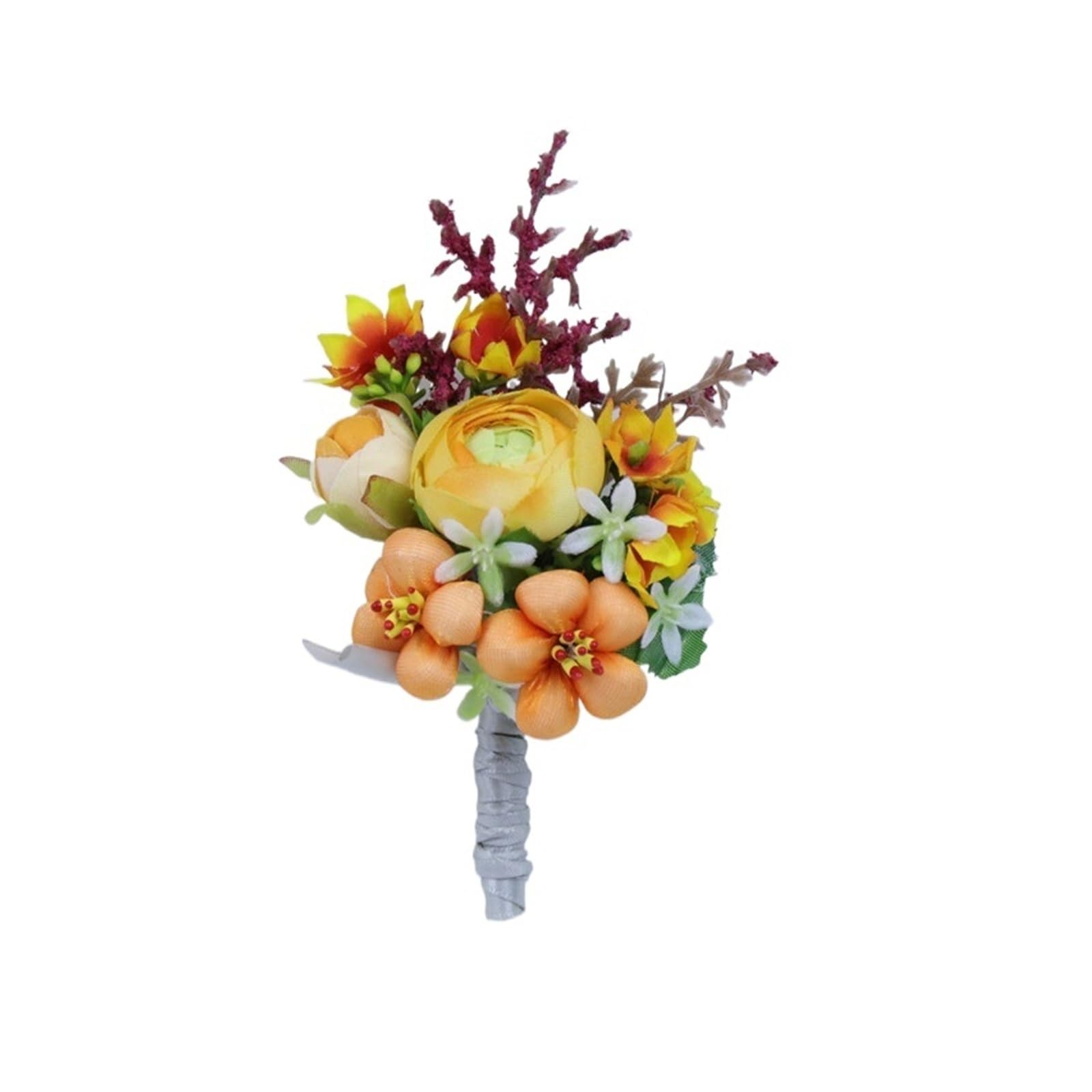 MQFBNNP Wedding boutonniere Silk Rose Boutonniere Wedding Wrist Corsage Bridesmaids(Boutonniere-1)