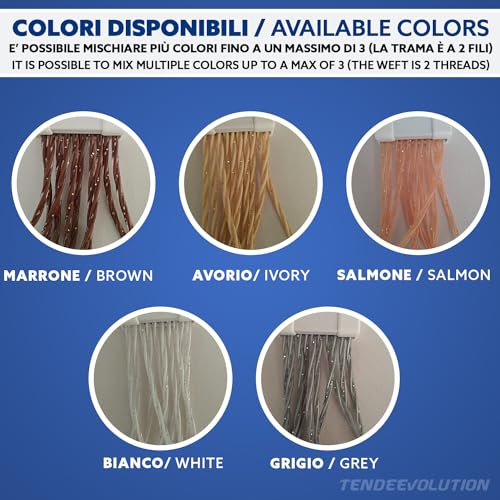 Tendeevolution Tenda Antimosche Con Fili In Plastica Glit Pieno, Misure E Colori Personalizzabili. Tenda Per Mosche Da Esterno Adatta A Porte, Finestre, Verande E Balconi (Salmone, 125 Cm X 240 Cm) - 2