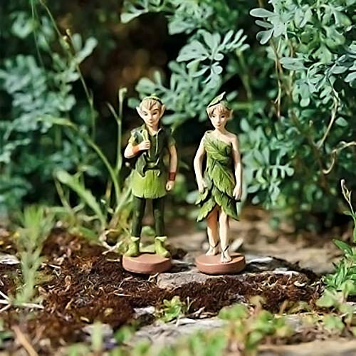 HomeZone Enchanted Miniatur-fee Figurinen märchen-Garten Ornamente Elfe Wald Elfen Forrest Feen Baum-Dekoration Garten oder zu Hause Ornamente - 2pc Woodland Elves